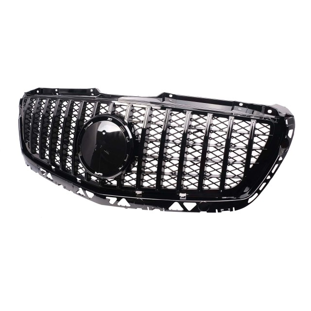 Kühlergrill glanz Schwarz GT Panamericana Grill Passend für Mercedes-Benz Sprinter W906 Facelift Bj. ab 08.2013 mit Netz