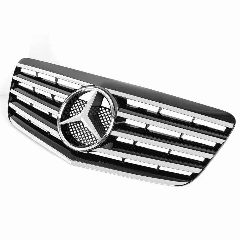 Kühlergrill glanz Schwarz Chrom passend für Mercedes E-Klasse W211 S211 VF211 Facelift
