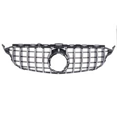 Kühlergrill Chrom GT Panamericana passend ohne Kamera für Mercedes C-Klasse W205 S205 C205 A205 Facelift