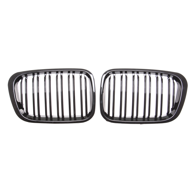 Nieren Grill glanz Schwarz Doppelsteg passend für BMW 3er E46 Vorfacelift