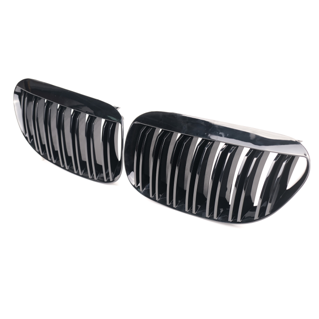 Nieren Grill glanz Schwarz Doppelsteg passend für BMW 6er E63 E64