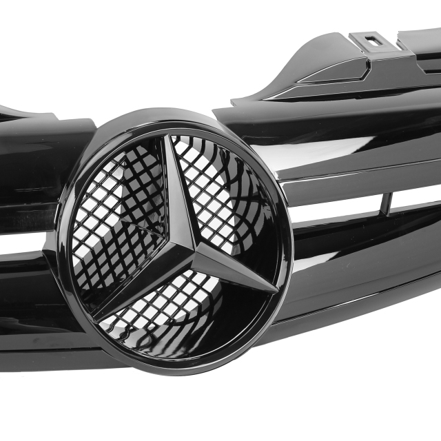 Kühlergrill glanz Schwarz AMG Look passend für Mercedes SLK R170