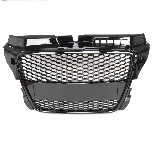 Passt für Audi A3 8P Waben Grill Kühlergrill Front Grill Schwarz Glanz bj. ab 08