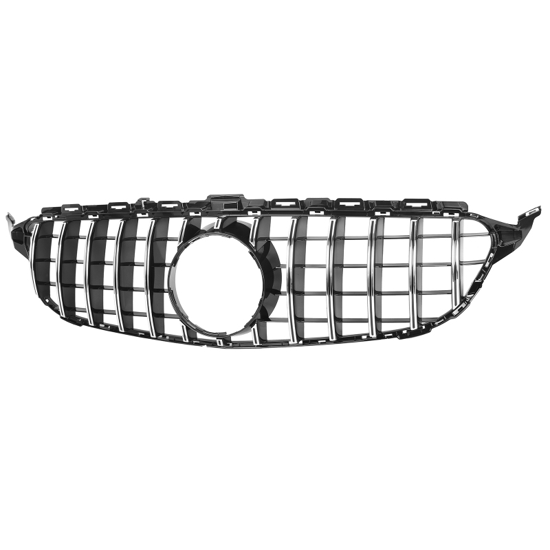 Kühlergrill Chrom GT Panamericana Grill ohne Kamera Passend für Mercedes C-Klasse W205 S205 C205 A205 Vorfacelift