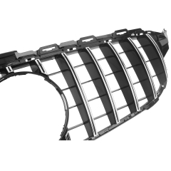 Kühlergrill Chrom GT Panamericana Grill ohne Kamera Passend für Mercedes C-Klasse W205 S205 C205 A205 Vorfacelift