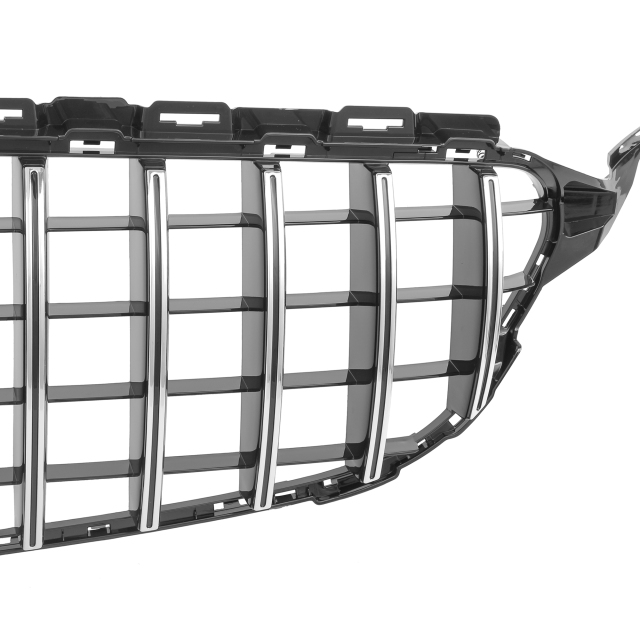 Kühlergrill Chrom GT Panamericana Grill ohne Kamera Passend für Mercedes C-Klasse W205 S205 C205 A205 Vorfacelift