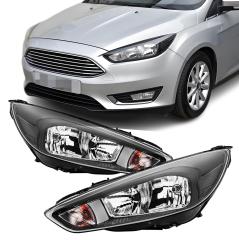2x Front Scheinwerfer für Ford Focus III MK3 Facelift Schwarz Hauptscheinwerfer
