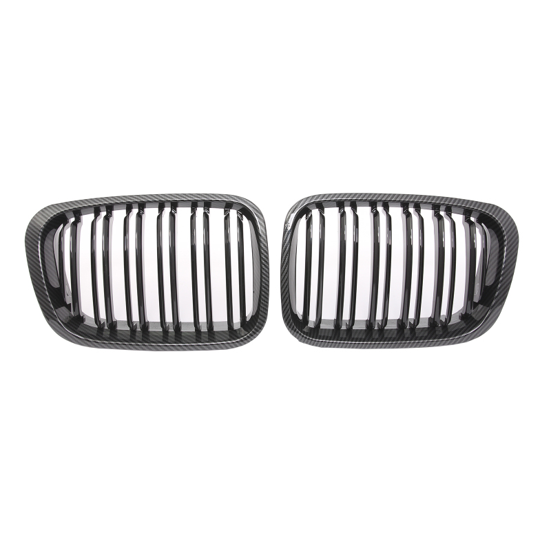 Nieren Grill Carbon Look Doppelsteg passend für BMW 3er E46 Vorfacelift