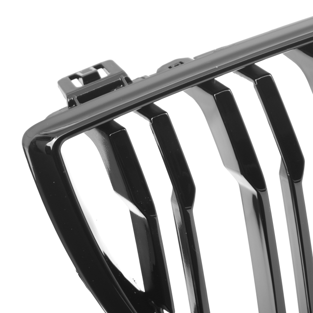 Glanz Schwarz Doppelsteg Nieren Grill Passend für BMW 1er E81 E87 Vorfacelift