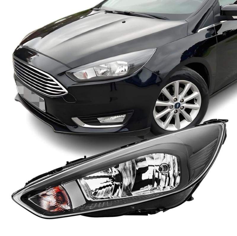 Front Scheinwerfer Links für Ford Focus MK3 Facelift Schwarz Hauptscheinwerfer