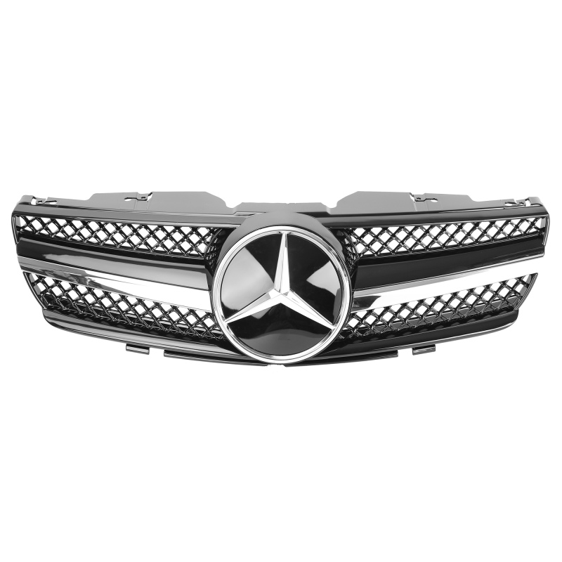 Kühlergrill glanz Schwarz Chrom AMG Look passend für Mercedes SL R230 Vorfacelift
