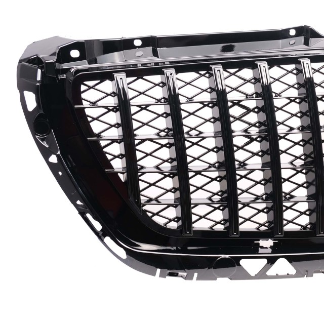Kühlergrill glanz Schwarz GT Panamericana Grill Passend für Mercedes-Benz Sprinter W906 Facelift Bj. ab 08.2013 mit Netz