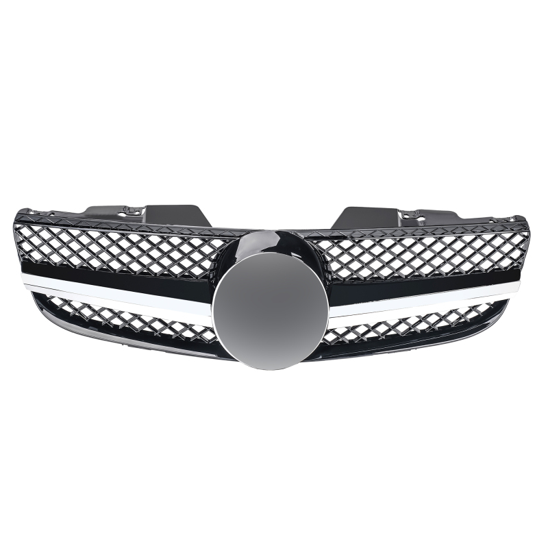 Kühlergrill glanz Schwarz Chrom AMG Look passend für Mercedes SL R230 Erste Facelift
