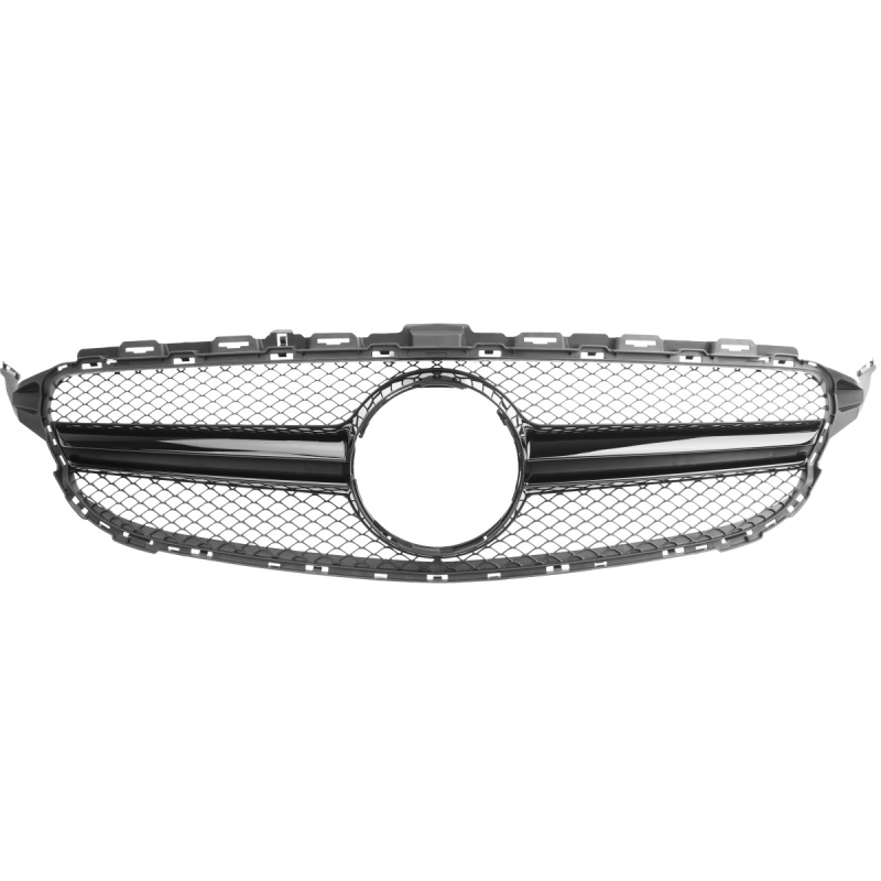 Kühlergrill glanz Schwarz AMG Look passend für Mercedes C-Klasse W205 S205 C205 A205 Vorfacelift