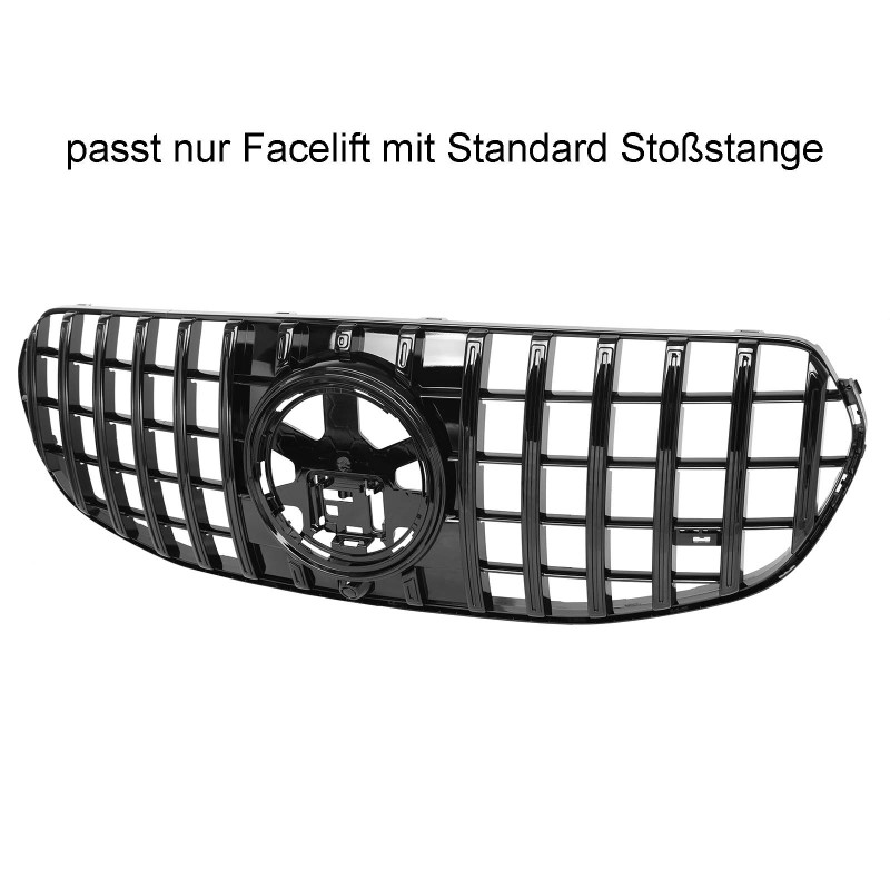 Kühlergrill glanz Schwarz GT Panamericana passend für Mercedes GLE V167 C167 Facelift