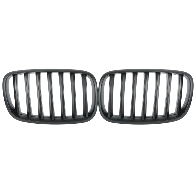 Nieren Grill matt Schwarz Einzelsteg passend für BMW X5 E70 E71