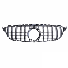 Kühlergrill glanz Schwarz GT Panamericana Grill ohne Kamera Passend für Mercedes C-Klasse W205 S205 C205 A205 Facelift