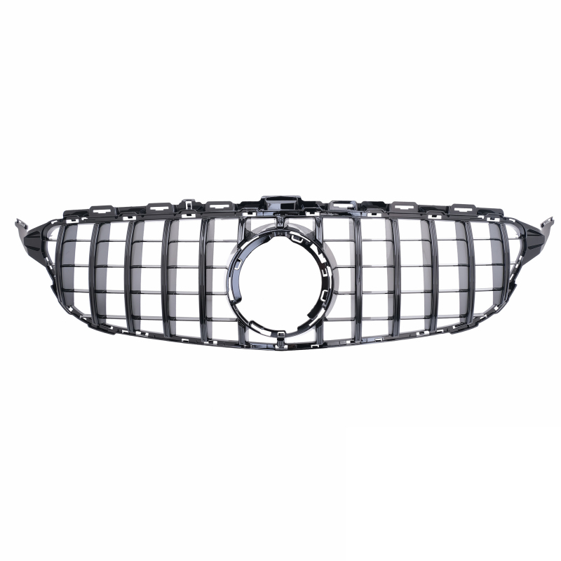 Kühlergrill glanz Schwarz GT Panamericana Grill ohne Kamera Passend für Mercedes C-Klasse W205 S205 C205 A205 Facelift
