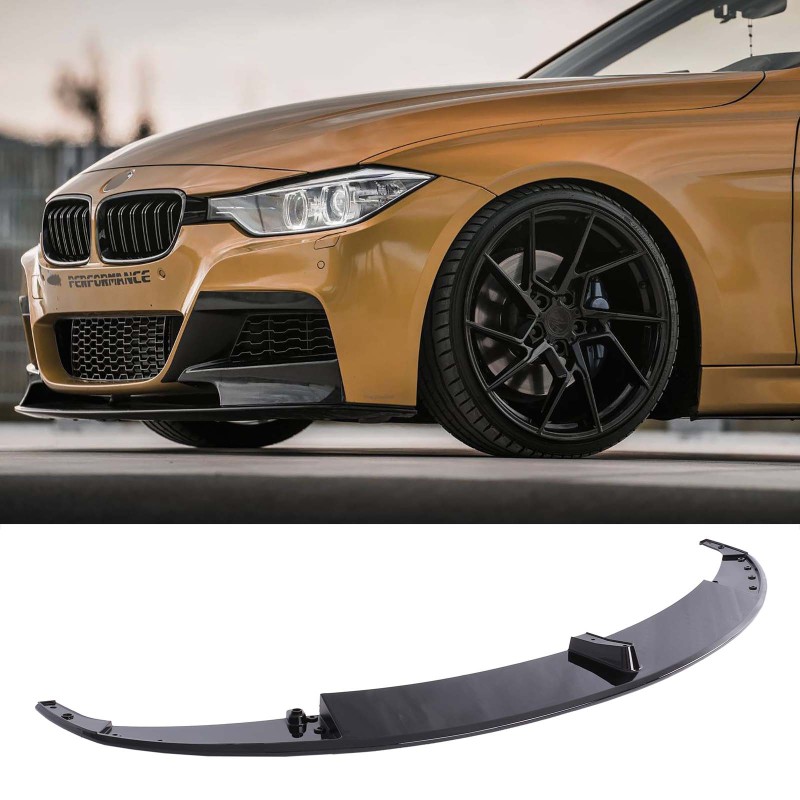 Spoilerlippe Frontlippe GLANZ SCHWARZ für BMW 3er F30 F31 M Paket
