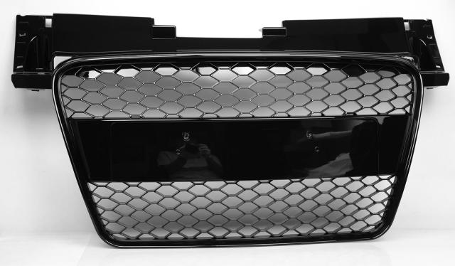 Passt für Audi TT 8J Waben Grill Kühlergrill Front Grill Schwarz Glanz 08-14