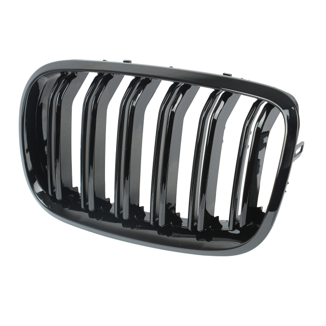 Nieren Grill glanz Schwarz Doppelsteg passend für BMW X5 E70 E71