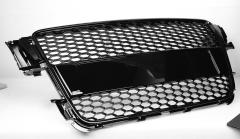 Passt für Audi A5 8T Waben Grill Kühlergrill Front Grill Schwarz Glanz bis 2011