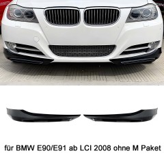 Spoilerlippe Frontlippe GLANZ SCHWARZ für BMW 3er E90 E91 LCI 2008-2012 OHNE M PAKET