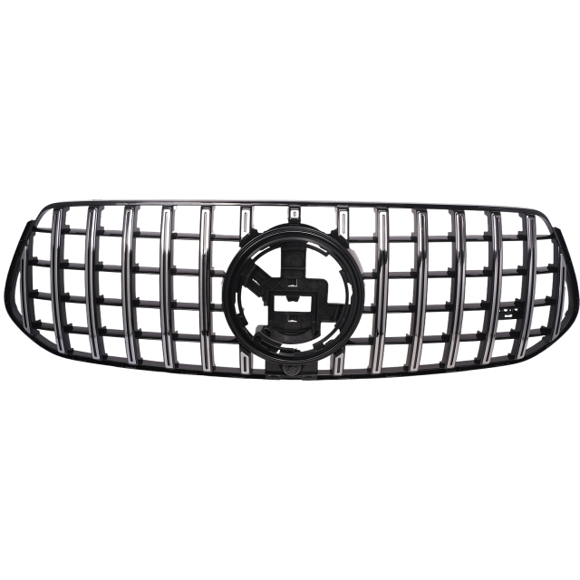Kühlergrill Schwarz glänzend + Chrom GT Panamericana passend für Mercedes GLE V167 C167 AMG-Paket