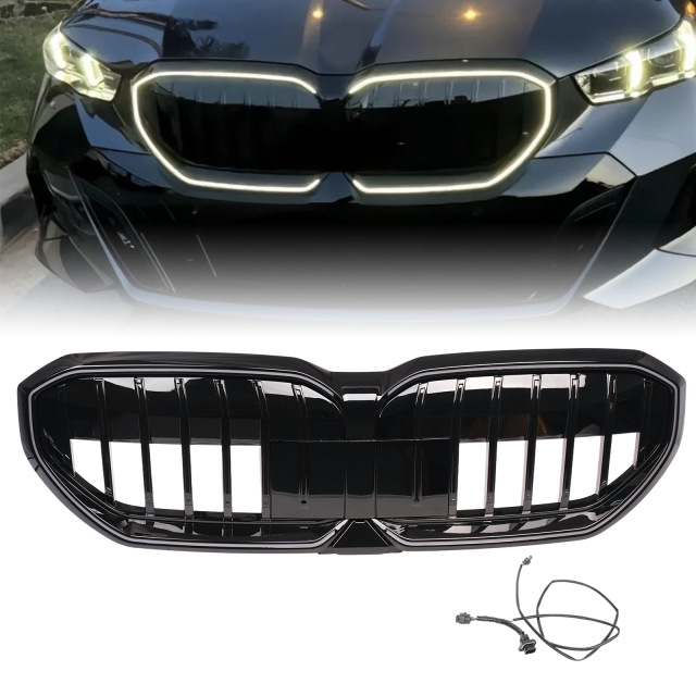 Passt für BMW 5er I5 G60 G61 Nieren Glanz Schwarz GT W/LED Grill mit kabel 2023-
