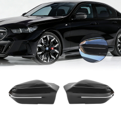 2 Stucke Spiegelkappe Außenspiegel schwarz für BMW 5er G60 G61 23- Links Rechts