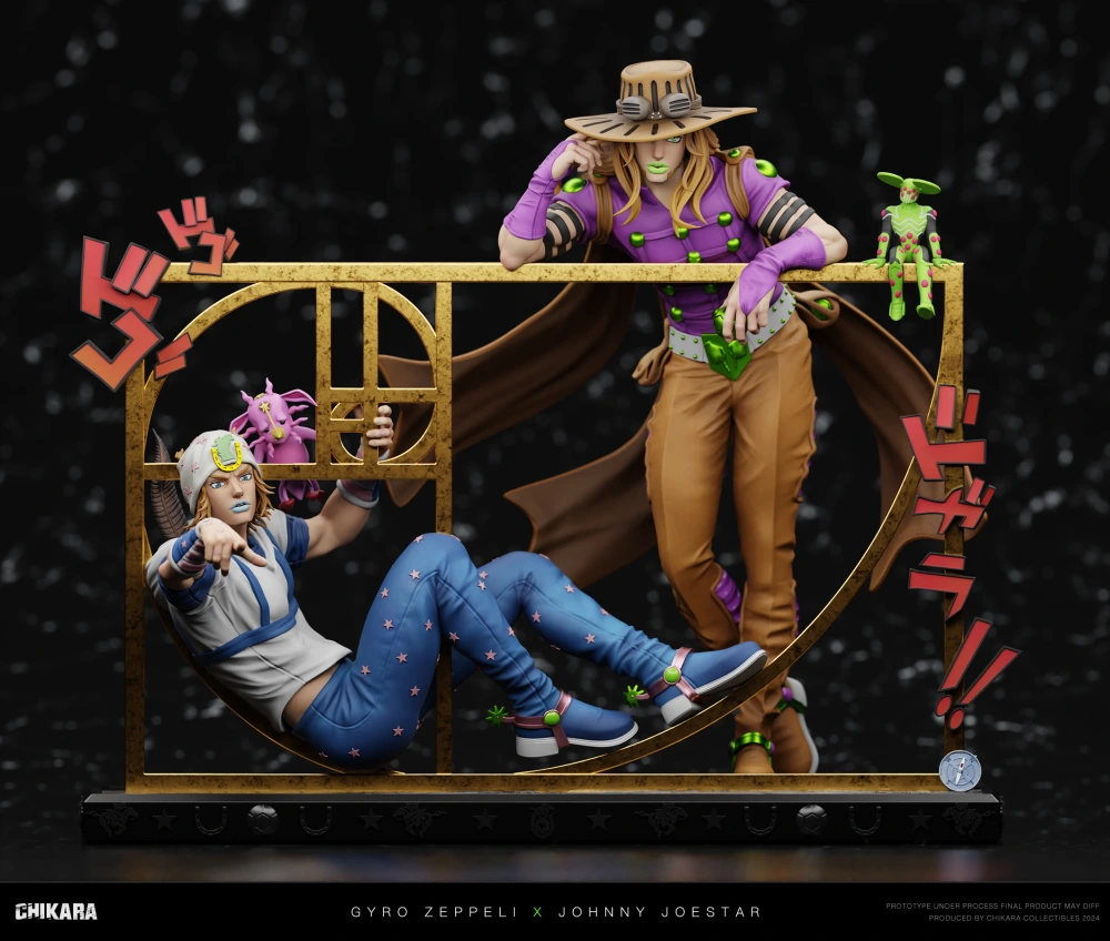 [貴重.原画] wc Johnny 原画 Chikara Studio's Gyro Zeppeli x Johnny Resin Statue - A