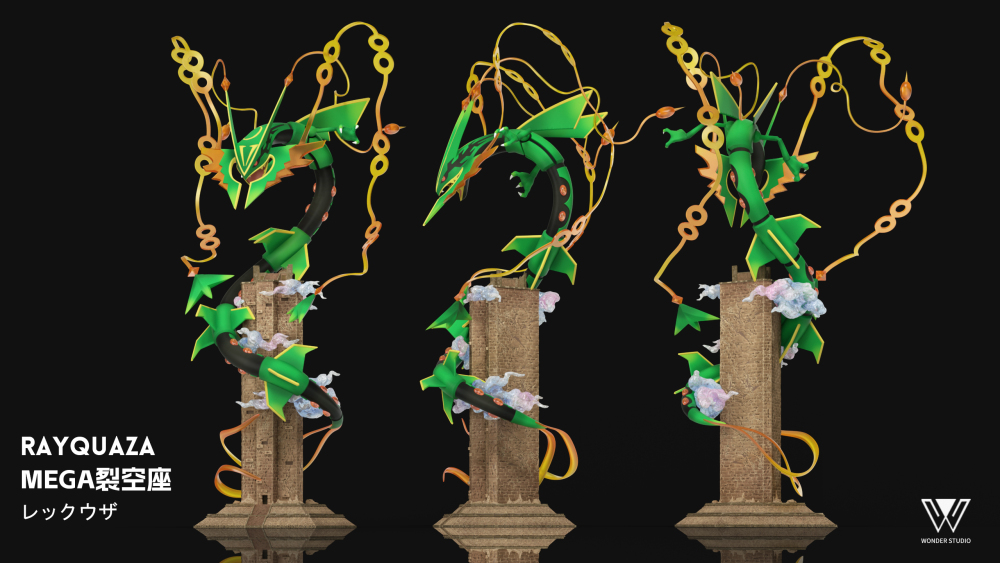 Wonder Studio - Mega Rayquaza x Primal Kyogre x Primal Groudon - Pokemon Resin Statue
