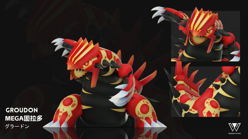 Wonder Studio - Mega Rayquaza x Primal Kyogre x Primal Groudon - Pokemon Resin Statue