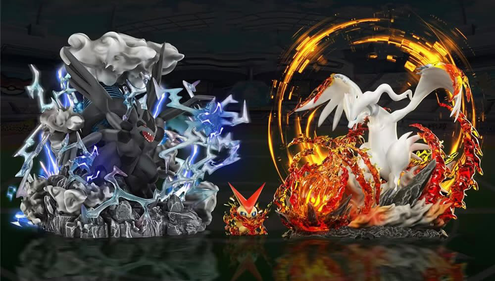 King Studio - Zekrom x Reshiram - Pokemon Resin Statue