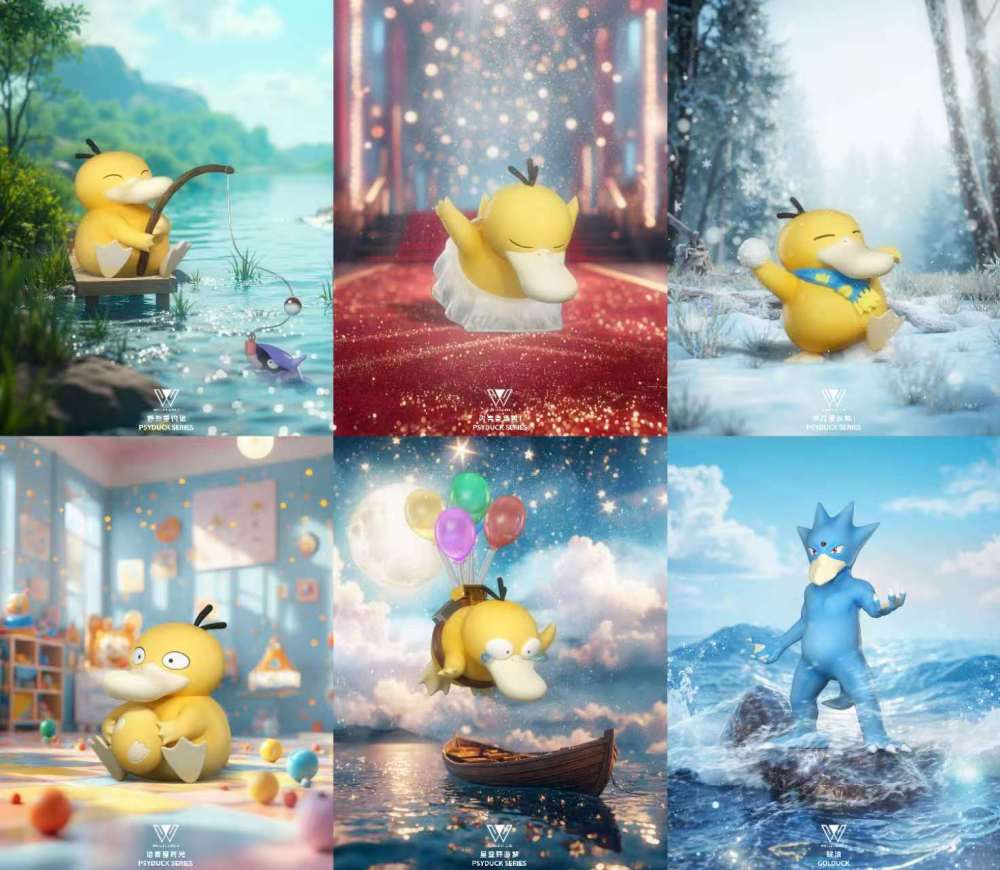 Wonder Studio - Psyduck x Golduck - Pokemon Resin Statue