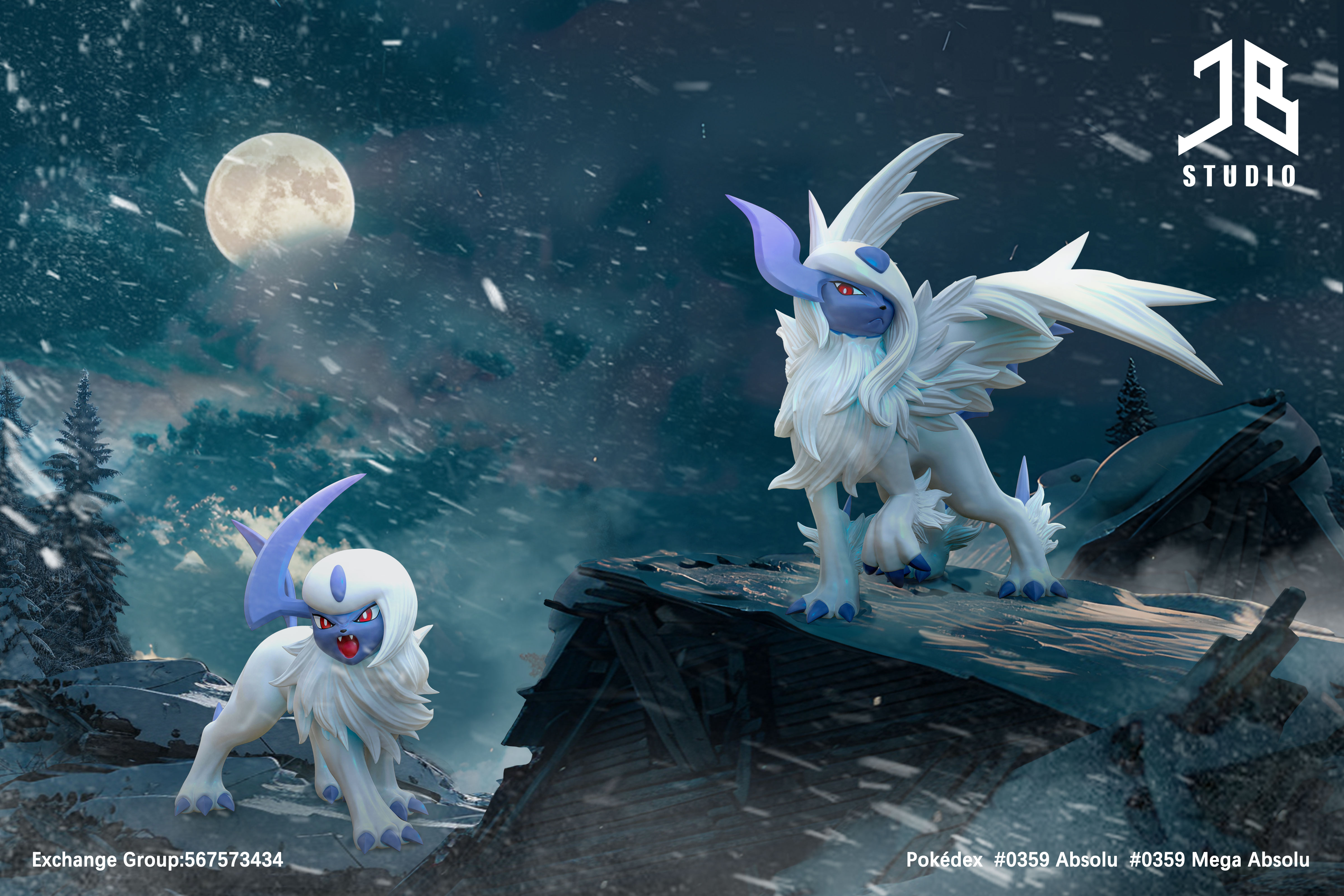 JB Studio - Absol x Mega Absol - Pokemon Scale World