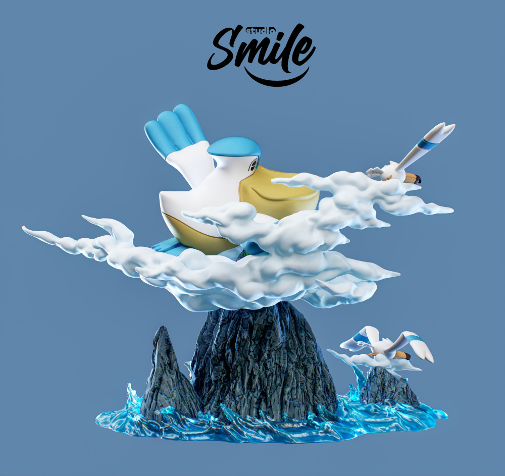 Smile Studio - Pelipper Evolution Ecology - Pokemon Resin Statue