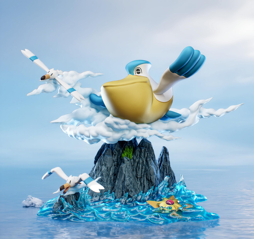 Smile Studio - Pelipper Evolution Ecology - Pokemon Resin Statue