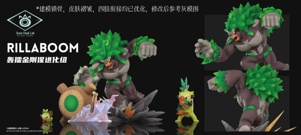 Snow Cloak Lab Studio - Rillaboom Evolution - Pokemon Scale World
