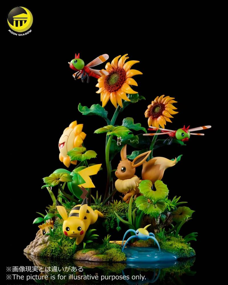 Moon Shadow - Eevee x Pikachu Ecology Scene - Pokemon Resin Statue