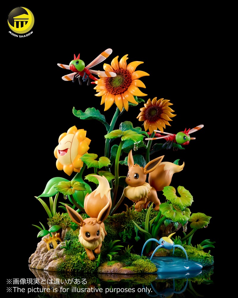 Moon Shadow - Eevee x Pikachu Ecology Scene - Pokemon Resin Statue
