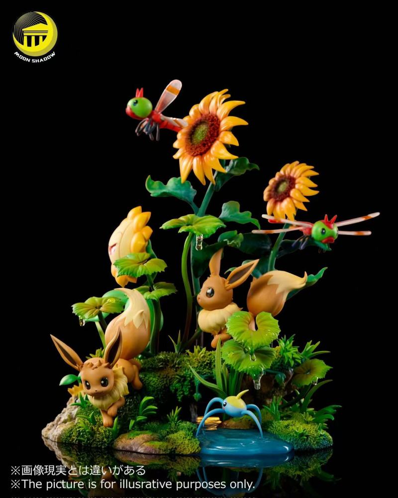 Moon Shadow - Eevee x Pikachu Ecology Scene - Pokemon Resin Statue