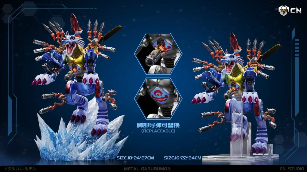 [Preorder] CN Studio - Metal Garurumon - Digimon Resin Statue