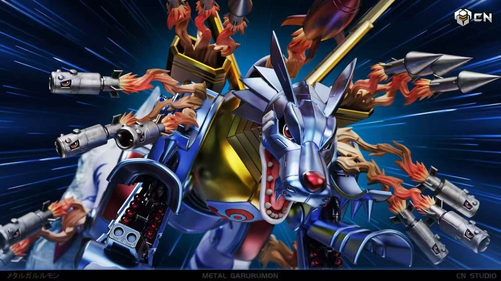 [Preorder] CN Studio - Metal Garurumon - Digimon Resin Statue
