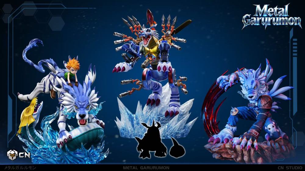 [Preorder] CN Studio - Metal Garurumon - Digimon Resin Statue