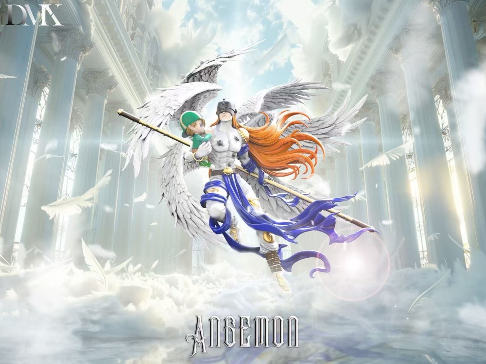 DMX Studio - Angemon x Takaishi x Angewomon Yagami - Digimon Resin Statue