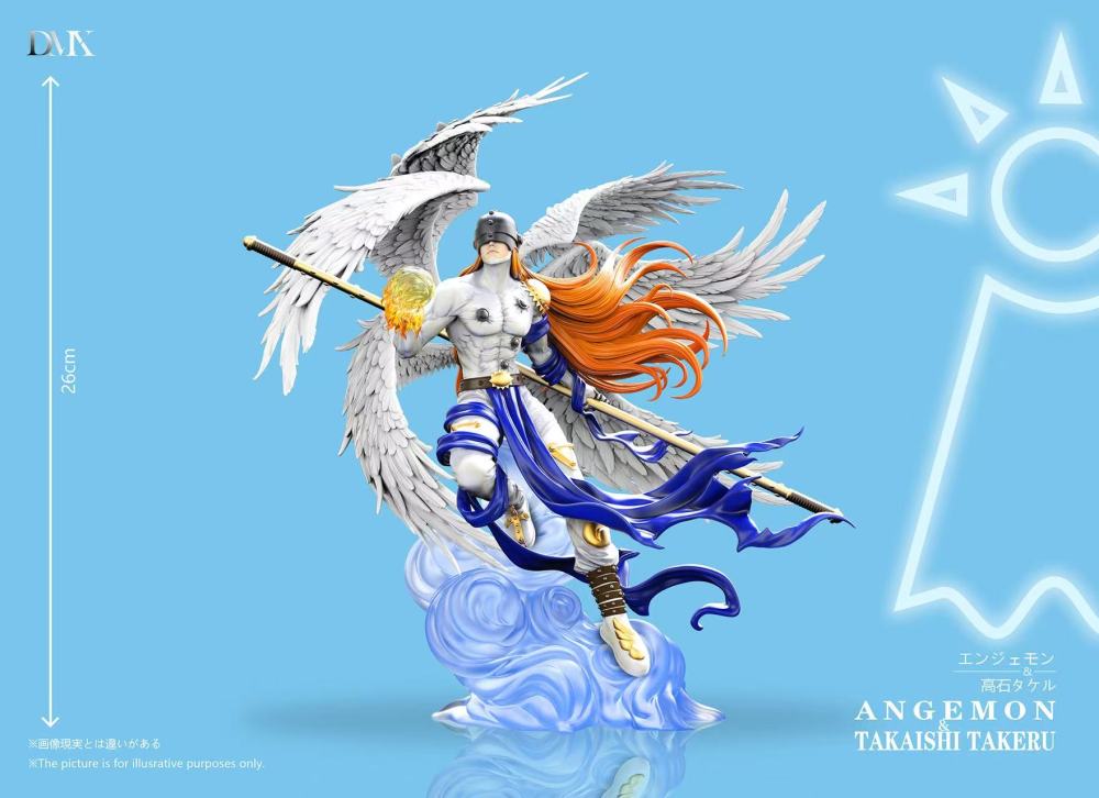 DMX Studio - Angemon x Takaishi x Angewomon Yagami - Digimon Resin Statue