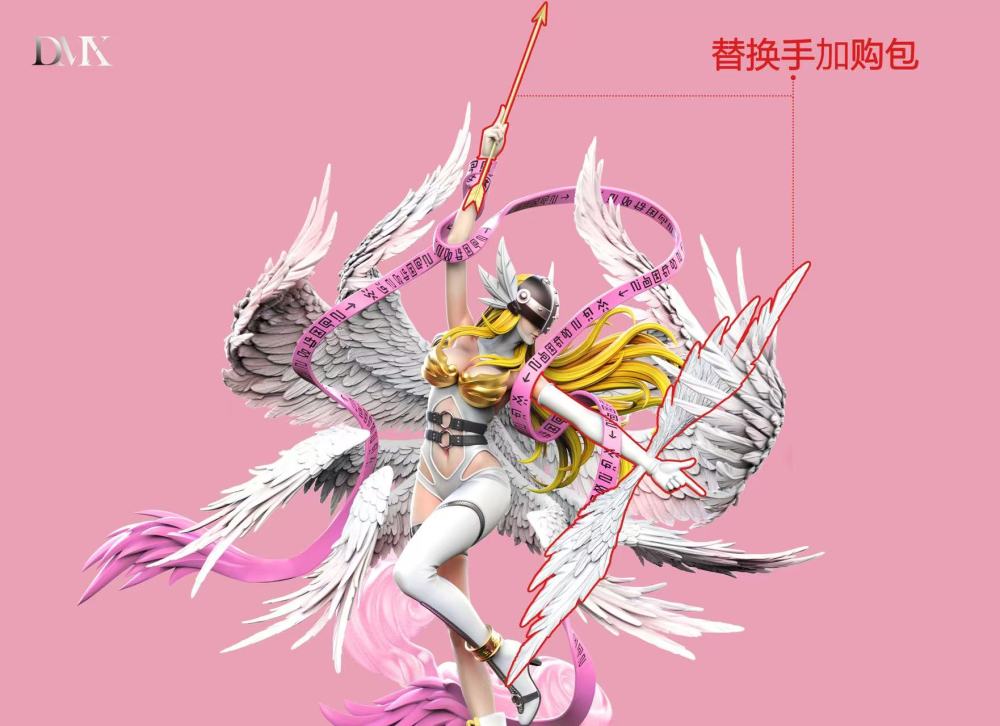 DMX Studio - Angemon x Takaishi x Angewomon Yagami - Digimon Resin Statue