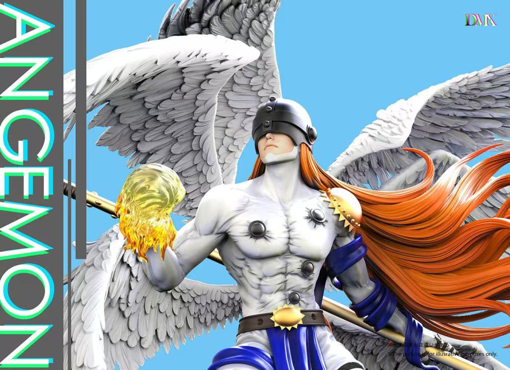 DMX Studio - Angemon x Takaishi x Angewomon Yagami - Digimon Resin Statue