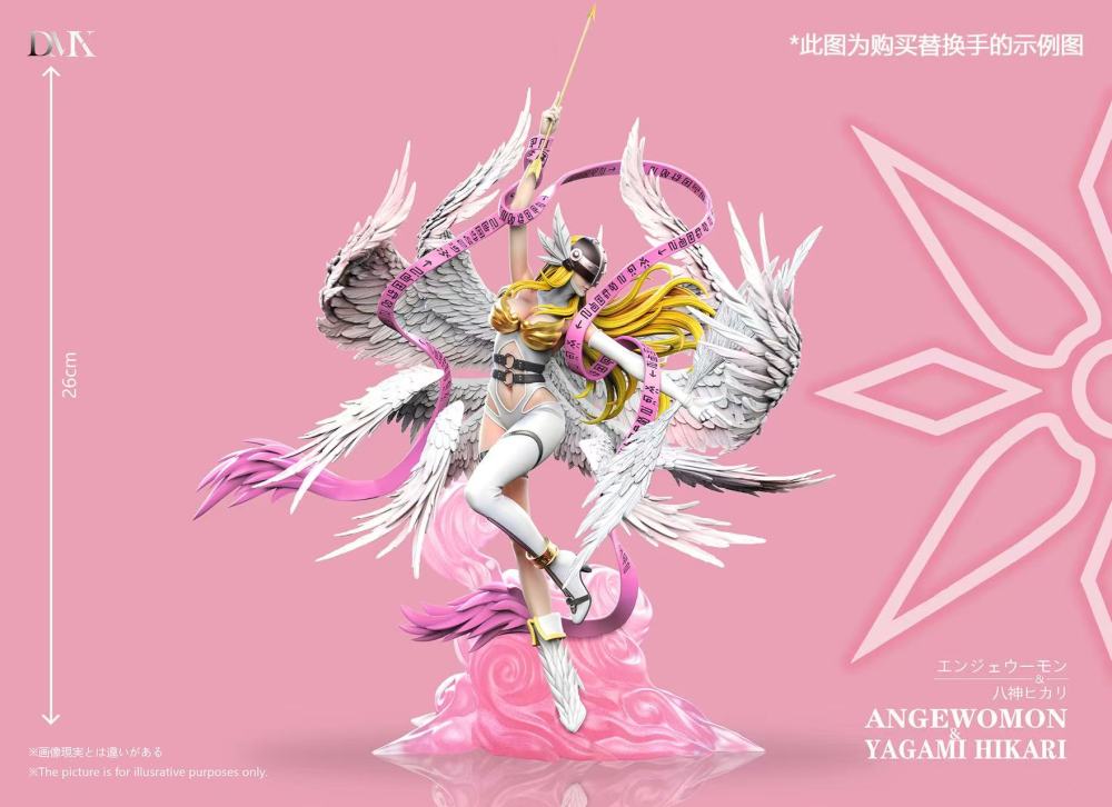 DMX Studio - Angemon x Takaishi x Angewomon Yagami - Digimon Resin Statue